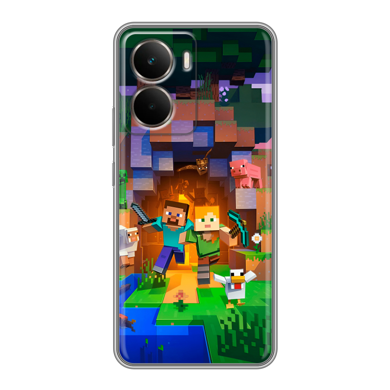 Силиконовый чехол на Realme P3 с принтом Майнкрафт Minecraft Силиконовый чехол на Realme P3 с принтом Майнкрафт Minecraft