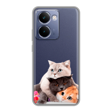 Силиконовый чехол на Realme P3 Ultra с принтом Кошки Силиконовый чехол на Realme P3 Ultra с принтом Кошки