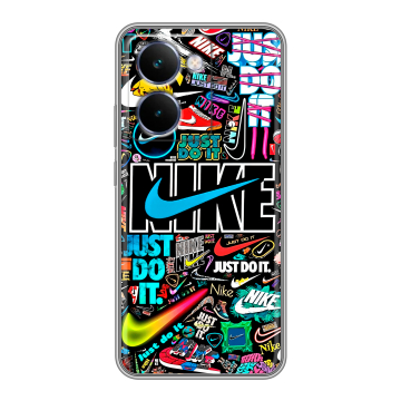 Силиконовый чехол на Realme P3 Ultra с принтом найк nike черный
