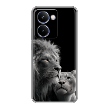 Силиконовый чехол на Realme P3 Ultra с принтом Лев кошки