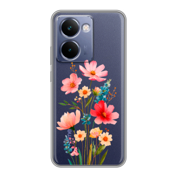 Силиконовый чехол на Realme P3 Ultra с принтом Цветы