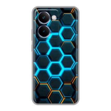 Силиконовый чехол на Realme P3 Ultra с принтом Неоновые соты