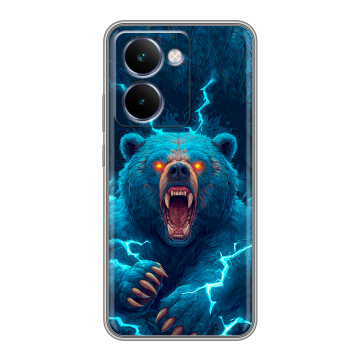 Силиконовый чехол на Realme P3 Ultra с принтом Медведь