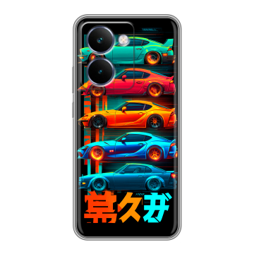 Силиконовый чехол на Realme P3 Ultra с принтом машины тачки
