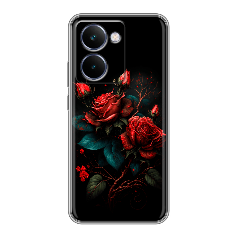 Силиконовый чехол на Realme P3 Ultra с принтом Розы красные Силиконовый чехол на Realme P3 Ultra с принтом Розы красные