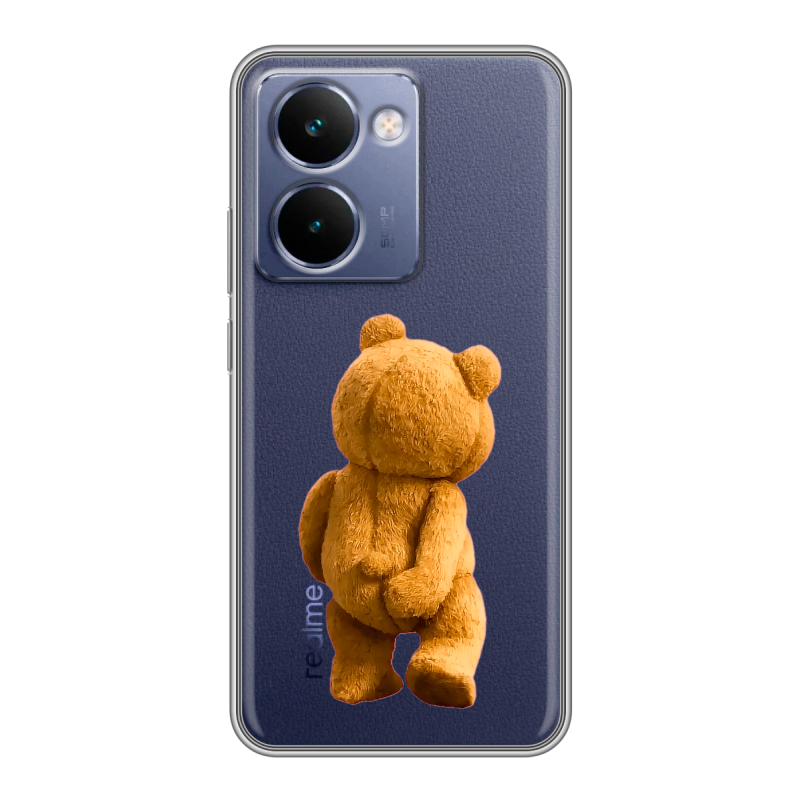 Силиконовый чехол на Realme P3 Ultra с принтом Медведь Силиконовый чехол на Realme P3 Ultra с принтом Медведь