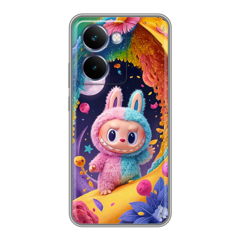 Силиконовый чехол на Realme P3 Ultra с принтом Labubu Лабубу Силиконовый чехол на Realme P3 Ultra с принтом Labubu Лабубу