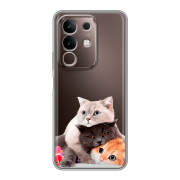 Силиконовый чехол на Vivo Y29 с принтом Кошки Силиконовый чехол на Vivo Y29 с принтом Кошки
