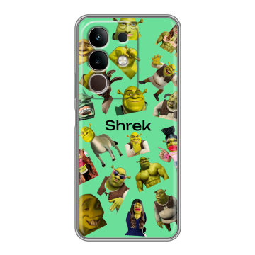 Силиконовый чехол на Vivo Y29, IQOO Z10X 5G с принтом Шрек Shrek Силиконовый чехол на Vivo Y29, IQOO Z10X 5G с принтом Шрек Shrek