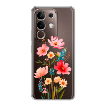 Силиконовый чехол на Vivo Y29, IQOO Z10X 5G с принтом Цветы Силиконовый чехол на Vivo Y29, IQOO Z10X 5G с принтом Цветы