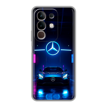 Силиконовый чехол на Vivo Y29, IQOO Z10X 5G с принтом Mercedes Мерседес