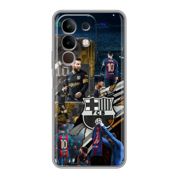 Силиконовый чехол на Vivo Y29, IQOO Z10X 5G с принтом Messi Barcelona