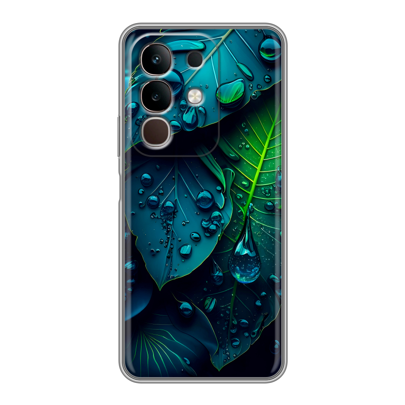 Силиконовый чехол на Vivo Y29, IQOO Z10X 5G с принтом Листья Силиконовый чехол на Vivo Y29, IQOO Z10X 5G с принтом Листья