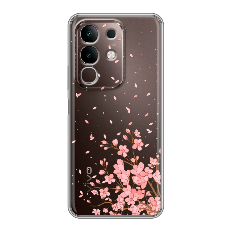 Силиконовый чехол на Vivo Y29, IQOO Z10X 5G с принтом Ветка сакуры Силиконовый чехол на Vivo Y29, IQOO Z10X 5G с принтом Ветка сакуры