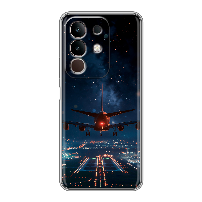 Силиконовый чехол на Vivo Y29, IQOO Z10X 5G с принтом самолет Силиконовый чехол на Vivo Y29, IQOO Z10X 5G с принтом самолет