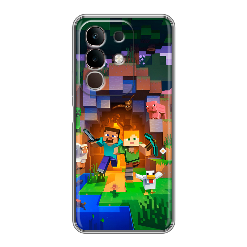 Силиконовый чехол на Vivo Y29, IQOO Z10X 5G с принтом Майнкрафт Minecraft Силиконовый чехол на Vivo Y29, IQOO Z10X 5G с принтом Майнкрафт Minecraft