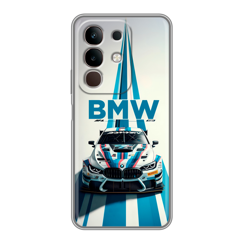 Силиконовый чехол на Vivo Y29, IQOO Z10X 5G с принтом БМВ BMW Силиконовый чехол на Vivo Y29, IQOO Z10X 5G с принтом БМВ BMW