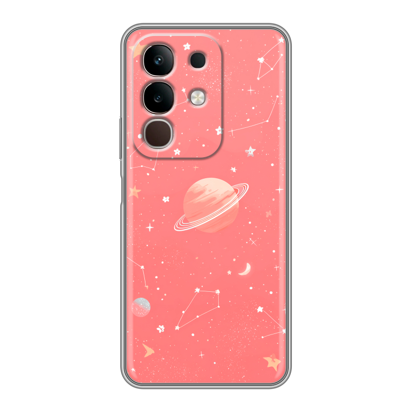 Силиконовый чехол на Vivo Y29, IQOO Z10X 5G с принтом Розовый космос Силиконовый чехол на Vivo Y29, IQOO Z10X 5G с принтом Розовый космос