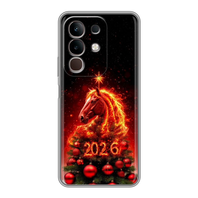 Силиконовый чехол на Vivo Y29, IQOO Z10X 5G с принтом Новый год Силиконовый чехол на Vivo Y29, IQOO Z10X 5G с принтом Новый год
