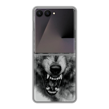 Пластиковый чехол на Samsung Galaxy Z Flip 7 с принтом Волк Пластиковый чехол на Samsung Galaxy Z Flip 7 с принтом Волк