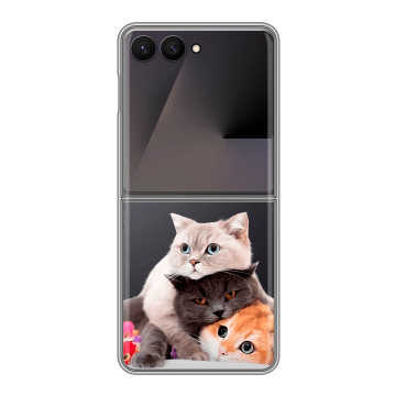 Пластиковый чехол на Samsung Galaxy Z Flip 7 с принтом Кошки Пластиковый чехол на Samsung Galaxy Z Flip 7 с принтом Кошки