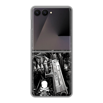 Пластиковый чехол на Samsung Galaxy Z Flip 7 с принтом Скелет Пластиковый чехол на Samsung Galaxy Z Flip 7 с принтом Скелет
