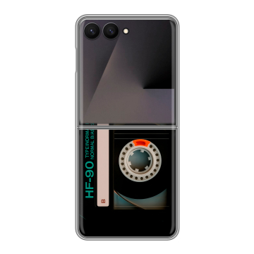 Пластиковый чехол на Samsung Galaxy Z Flip 7 с принтом Кассета