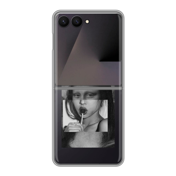 Пластиковый чехол на Samsung Galaxy Z Flip 7 с принтом Мона Лиза