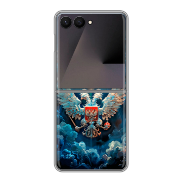 Пластиковый чехол на Samsung Galaxy Z Flip 7 с принтом Герб флаг России