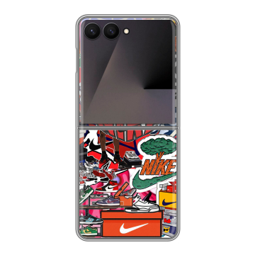 Пластиковый чехол на Samsung Galaxy Z Flip 7 с принтом Найк Nike яркий