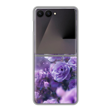 Пластиковый чехол на Samsung Galaxy Z Flip 7 с принтом Розы цветы Пластиковый чехол на Samsung Galaxy Z Flip 7 с принтом Розы цветы