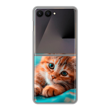 Пластиковый чехол на Samsung Galaxy Z Flip 7 с принтом котик