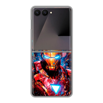Пластиковый чехол на Samsung Galaxy Z Flip 7 с принтом Железный человек Ironman Пластиковый чехол на Samsung Galaxy Z Flip 7 с принтом Железный человек Ironman