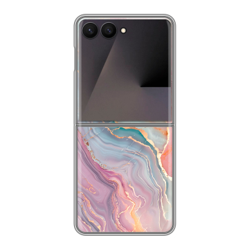 Пластиковый чехол на Samsung Galaxy Z Flip 7 с принтом розовый мрамор Пластиковый чехол на Samsung Galaxy Z Flip 7 с принтом розовый мрамор