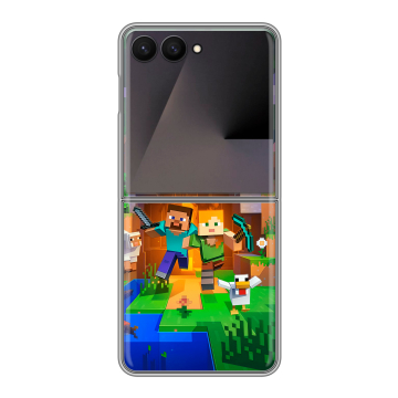 Пластиковый чехол на Samsung Galaxy Z Flip 7 с принтом Майнкрафт Minecraft Пластиковый чехол на Samsung Galaxy Z Flip 7 с принтом Майнкрафт Minecraft