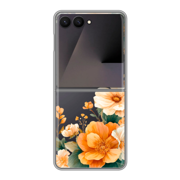 Пластиковый чехол на Samsung Galaxy Z Flip 7 с принтом Цветы принт Пластиковый чехол на Samsung Galaxy Z Flip 7 с принтом Цветы принт
