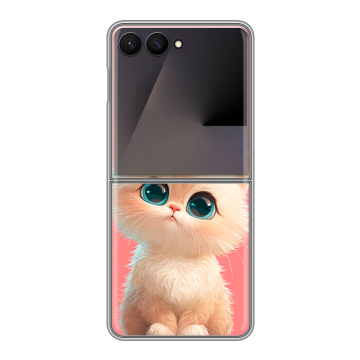 Пластиковый чехол на Samsung Galaxy Z Flip 7 с принтом Розовый котенок Пластиковый чехол на Samsung Galaxy Z Flip 7 с принтом Розовый котенок