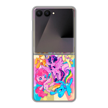 Пластиковый чехол на Samsung Galaxy Z Flip 7 с принтом My little pony Дружба чудо