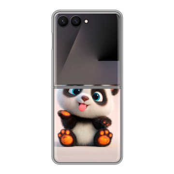 Пластиковый чехол на Samsung Galaxy Z Flip 7 с принтом милая панда Пластиковый чехол на Samsung Galaxy Z Flip 7 с принтом милая панда