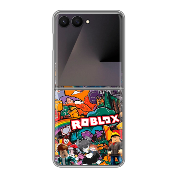 Пластиковый чехол на Samsung Galaxy Z Flip 7 с принтом Roblox Роблокс