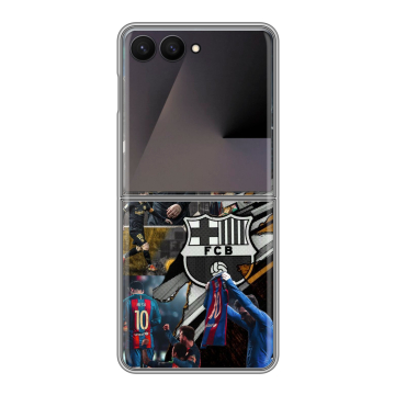Пластиковый чехол на Samsung Galaxy Z Flip 7 с принтом Messi Barcelona