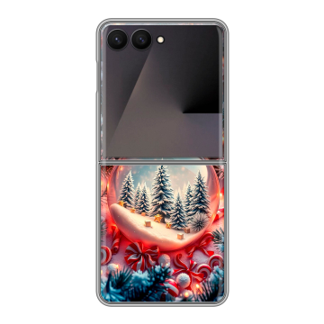 Пластиковый чехол на Samsung Galaxy Z Flip 7 с принтом Новый год Пластиковый чехол на Samsung Galaxy Z Flip 7 с принтом Новый год
