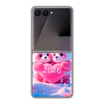 Пластиковый чехол на Samsung Galaxy Z Flip 7 с принтом Новый год Пластиковый чехол на Samsung Galaxy Z Flip 7 с принтом Новый год