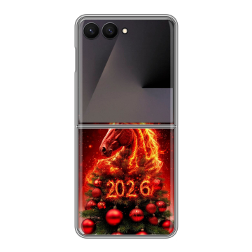 Пластиковый чехол на Samsung Galaxy Z Flip 7 с принтом Новый год Пластиковый чехол на Samsung Galaxy Z Flip 7 с принтом Новый год
