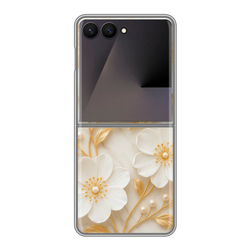 Пластиковый чехол на Samsung Galaxy Z Flip 7 с принтом Цветы Пластиковый чехол на Samsung Galaxy Z Flip 7 с принтом Цветы