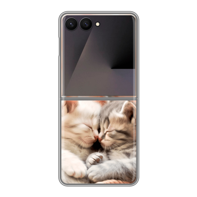 Пластиковый чехол на Samsung Galaxy Z Flip 7 с принтом Котята Пластиковый чехол на Samsung Galaxy Z Flip 7 с принтом Котята