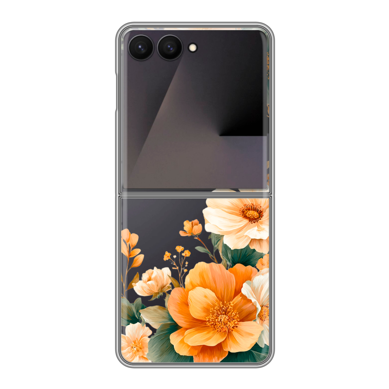 Пластиковый чехол на Samsung Galaxy Z Flip 7 с принтом Цветы принт Пластиковый чехол на Samsung Galaxy Z Flip 7 с принтом Цветы принт
