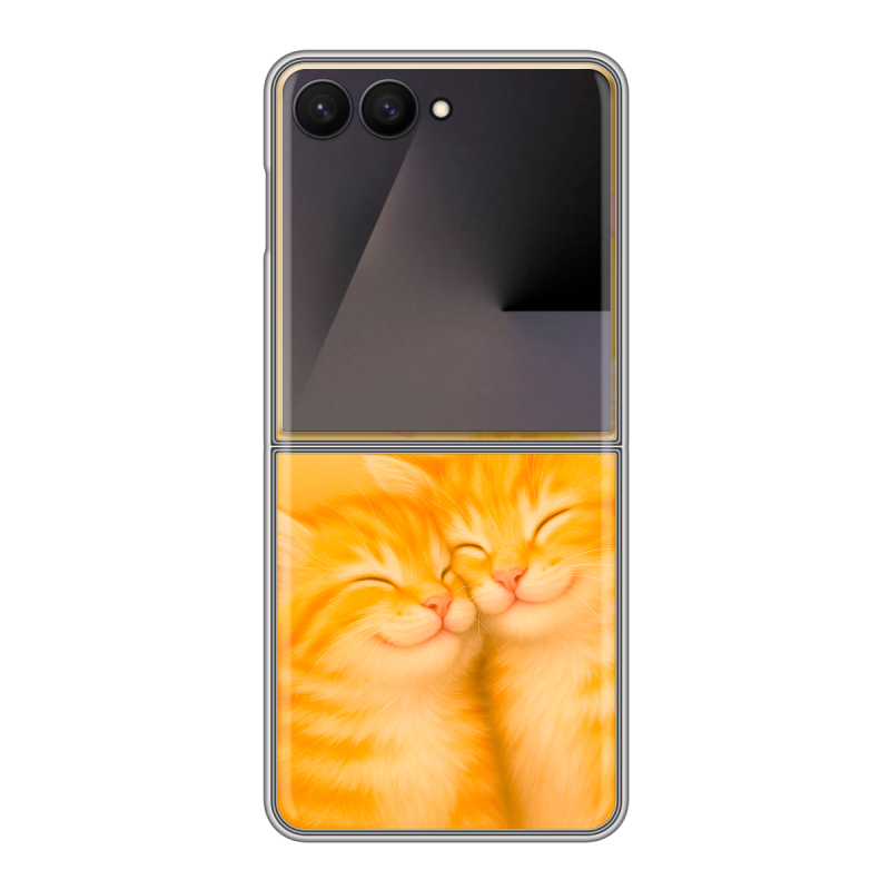 Пластиковый чехол на Samsung Galaxy Z Flip 7 с принтом Милые котята Пластиковый чехол на Samsung Galaxy Z Flip 7 с принтом Милые котята