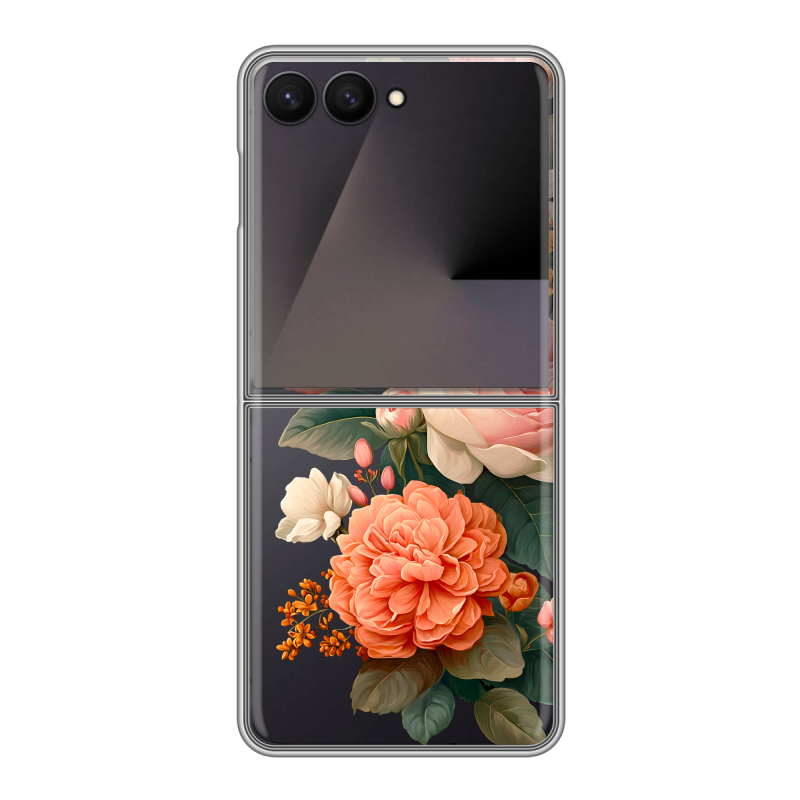 Пластиковый чехол на Samsung Galaxy Z Flip 7 с принтом цветы Пластиковый чехол на Samsung Galaxy Z Flip 7 с принтом цветы