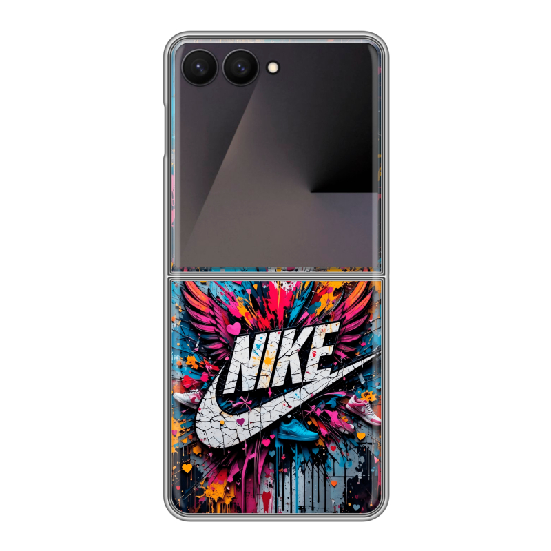 Пластиковый чехол на Samsung Galaxy Z Flip 7 с принтом Nike Найк Пластиковый чехол на Samsung Galaxy Z Flip 7 с принтом Nike Найк